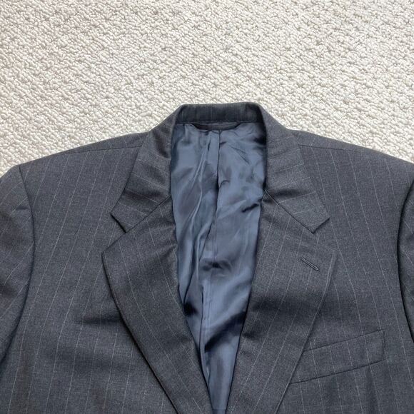 Hickey Freeman Men's 43 Blue Striped 100% Wool Boardroom Suit Jacket Blazer - Picture 3 of 12